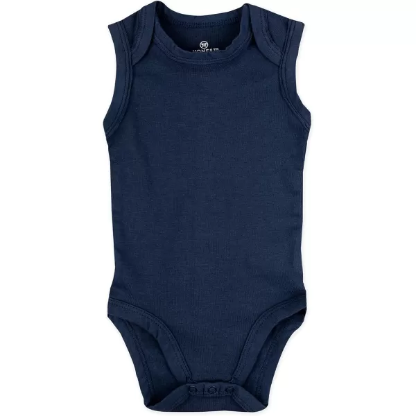HonestBaby Multipack Sleeveless and Cami Bodysuits OnePiece 100 Organic Cotton for Infant Baby Boys Girls Unisex4 Blue Ombre