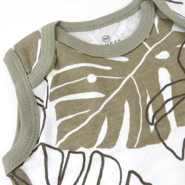 HonestBaby Multipack Sleeveless and Cami Bodysuits OnePiece 100 Organic Cotton for Infant Baby Boys Girls Unisex5 Safari Brown