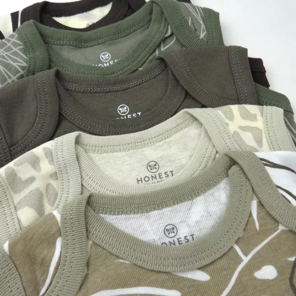 HonestBaby Multipack Sleeveless and Cami Bodysuits OnePiece 100 Organic Cotton for Infant Baby Boys Girls Unisex5 Safari Brown
