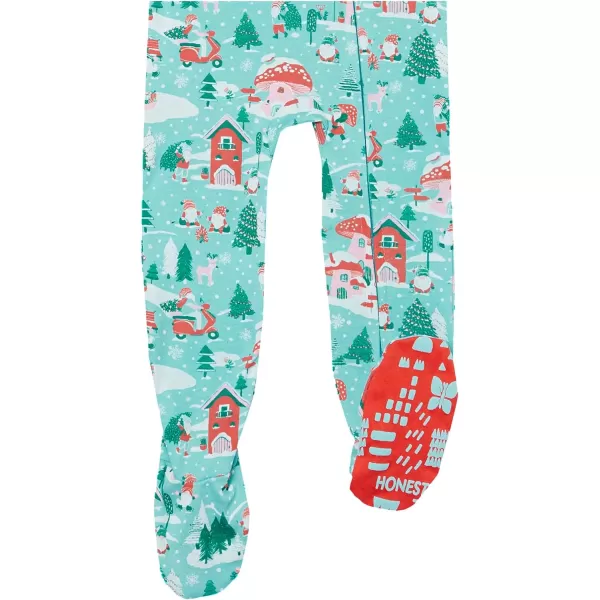 HonestBaby NonSlip Footed Holiday Pajamas OnePiece Sleeper ZipFront Pjs Organic Cotton for Baby Boys Girls Unisex2pack Gnome Holiday