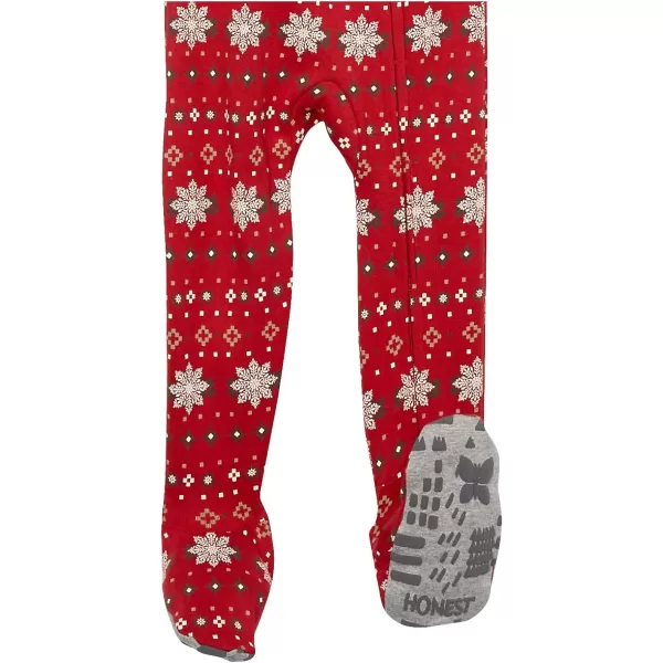HonestBaby NonSlip Footed Holiday Pajamas OnePiece Sleeper ZipFront Pjs Organic Cotton for Baby Boys Girls Unisex2pack Night Pine