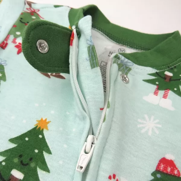 HonestBaby NonSlip Footed Holiday Pajamas OnePiece Sleeper ZipFront Pjs Organic Cotton for Baby Boys Girls UnisexHoliday Skate