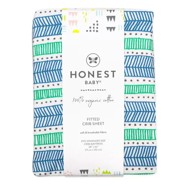 HonestBaby Organic Cotton Fitted Crib Sheet Pattern Play Gray Heather One SizeDots amp Dashes One Size