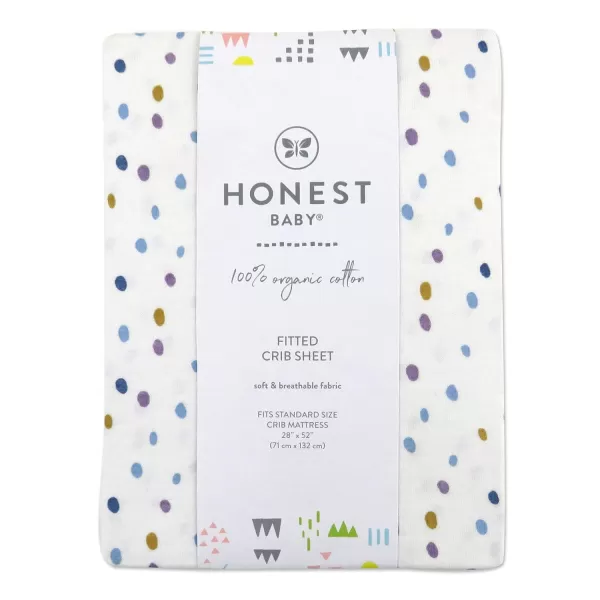 HonestBaby Organic Cotton Fitted Crib Sheet Pattern Play Gray Heather One SizeMarker Dot Purple One Size