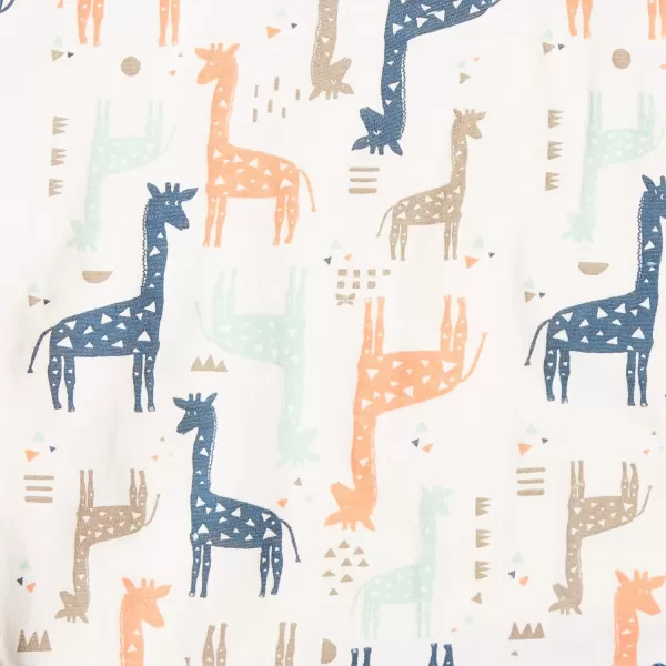 HonestBaby Organic Cotton Fitted Crib Sheet Pattern Play Gray Heather One SizeMulticolored Giraffes One Size