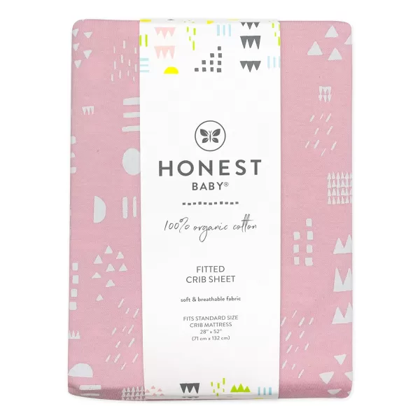 HonestBaby Organic Cotton Fitted Crib Sheet Pattern Play Gray Heather One SizePattern Play Pink One Size