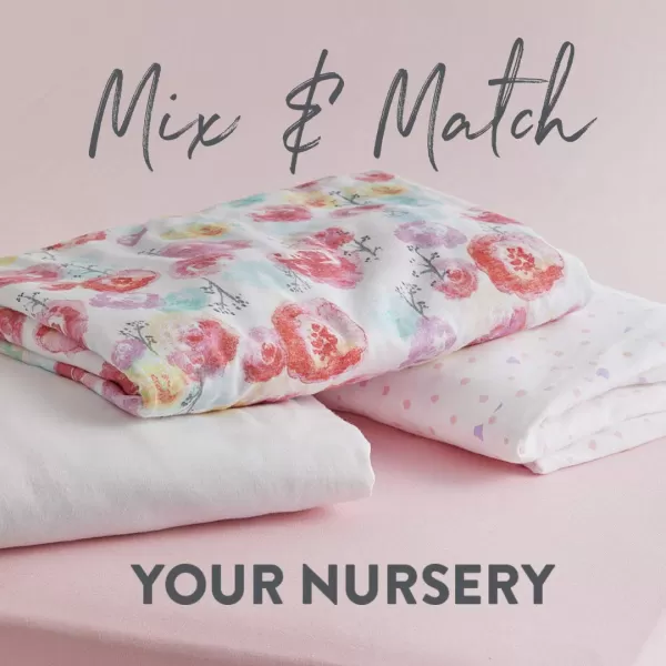 HonestBaby Organic Cotton Fitted Crib Sheet Pattern Play Gray Heather One SizePattern Play WhitePink One Size