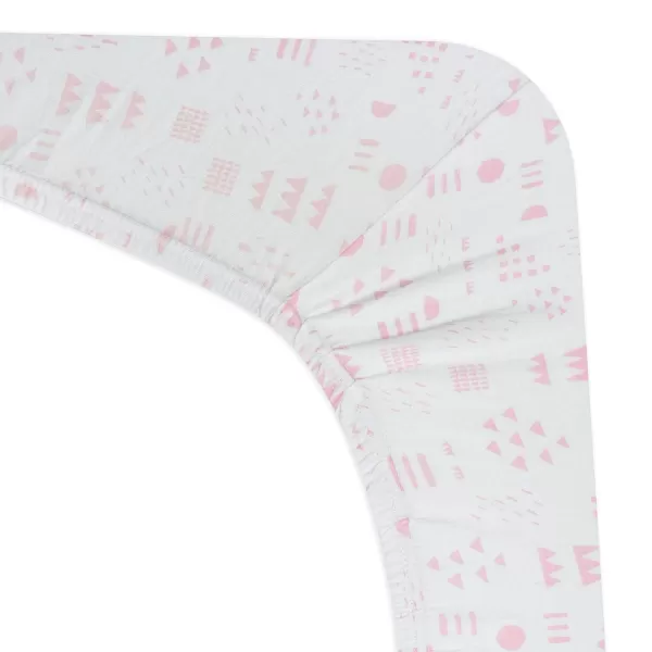 HonestBaby Organic Cotton Fitted Crib Sheet Pattern Play Gray Heather One SizePattern Play WhitePink One Size