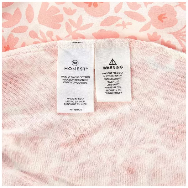 HonestBaby Organic Cotton Fitted Crib Sheet Pattern Play Gray Heather One SizePeach Skin Papercut Floral One Size