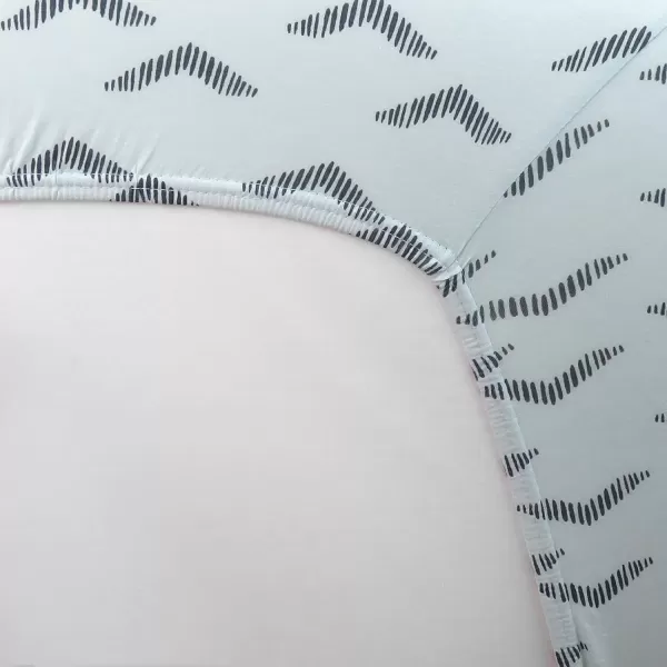 HonestBaby Organic Cotton Fitted Crib Sheet Pattern Play Gray Heather One SizePyramids Whispering Blue One Size