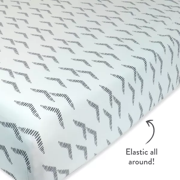 HonestBaby Organic Cotton Fitted Crib Sheet Pattern Play Gray Heather One SizePyramids Whispering Blue One Size