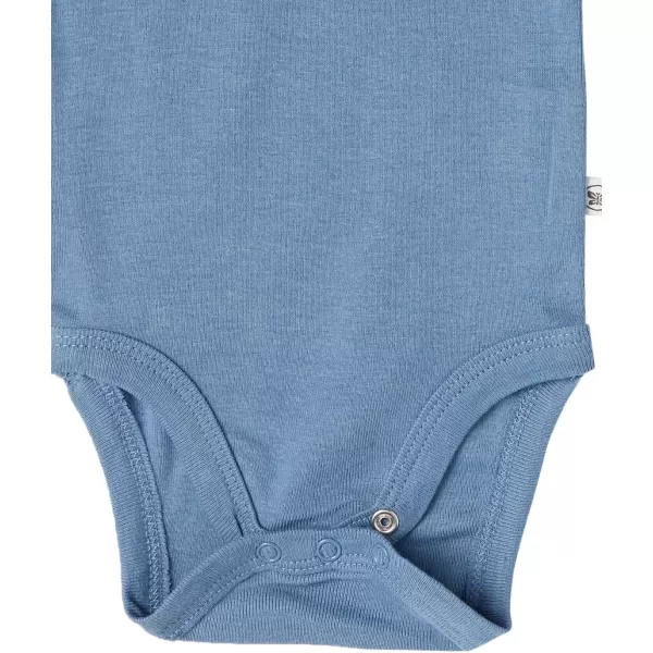 HonestBaby babygirls 5pack Long Sleeve Bodysuits Onepiece 100 Organic Cotton for Infant Baby Boys Unisex5pack Earthy Blues