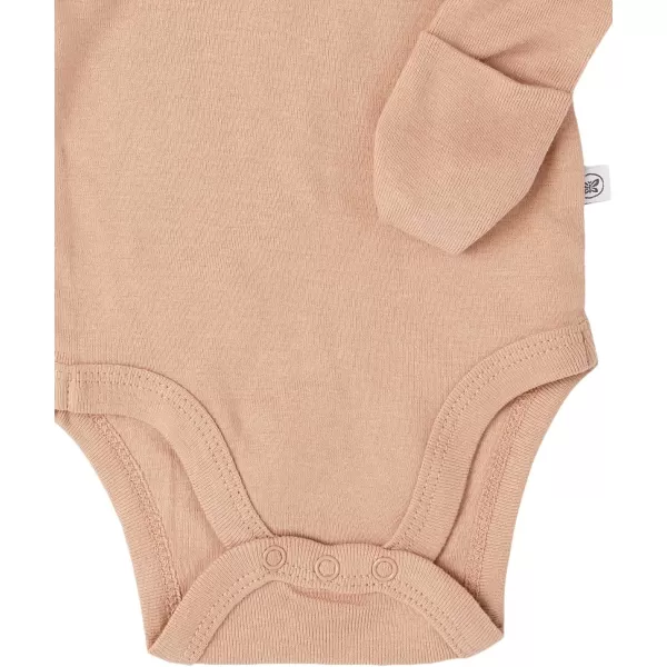 HonestBaby babygirls 5pack Long Sleeve Bodysuits Onepiece 100 Organic Cotton for Infant Baby Boys Unisex5pack Earthy Blues