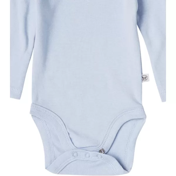 HonestBaby babygirls 5pack Long Sleeve Bodysuits Onepiece 100 Organic Cotton for Infant Baby Boys Unisex5pack Earthy Blues