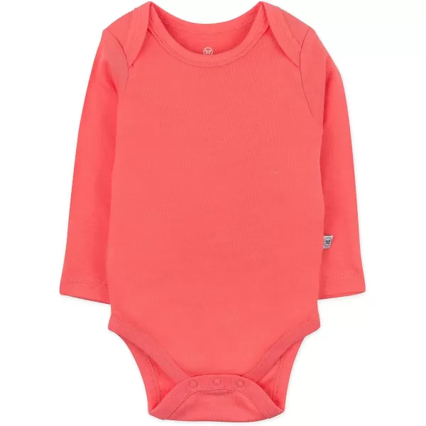 HonestBaby babygirls Multipack Long Sleeve Bodysuits Onepiece Organic Cotton for Infant Baby Girls Legacy4pack Flower Power