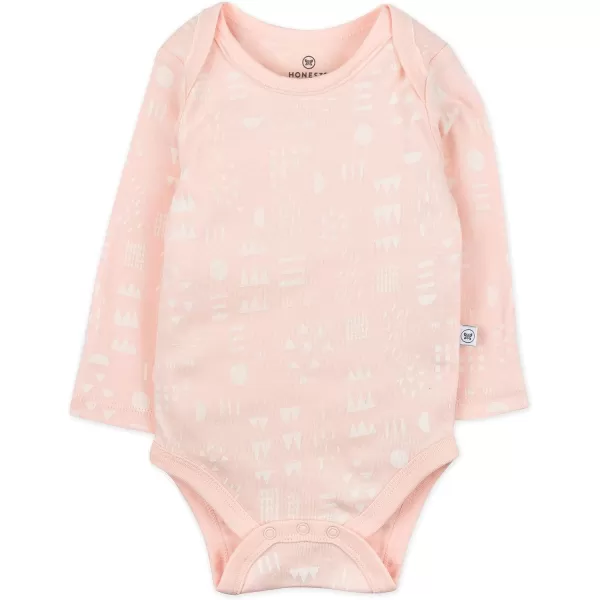 HonestBaby babygirls Multipack Long Sleeve Bodysuits Onepiece Organic Cotton for Infant Baby Girls Legacy4pack Flower Power