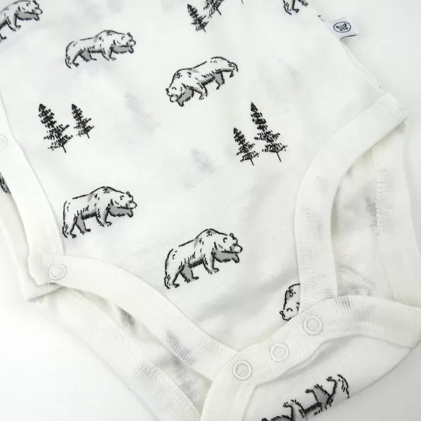 HonestBaby unisexbaby 3pack Long Sleeve Sidesnap Organic Cotton Kimono Bodysuits for Infant Baby Boys LegacyBear White