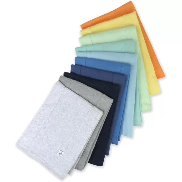 Honest Baby Baby Organic Cotton Knit Burp Cloths Multipack Painted Buffalo Navy Blue One Size10Pack Rainbow Blues One Size