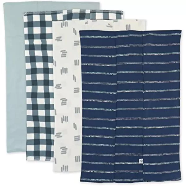 Honest Baby Baby Organic Cotton Knit Burp Cloths Multipack Painted Buffalo Navy Blue One Size4pack Painted Buffalo Navy Blue One Size