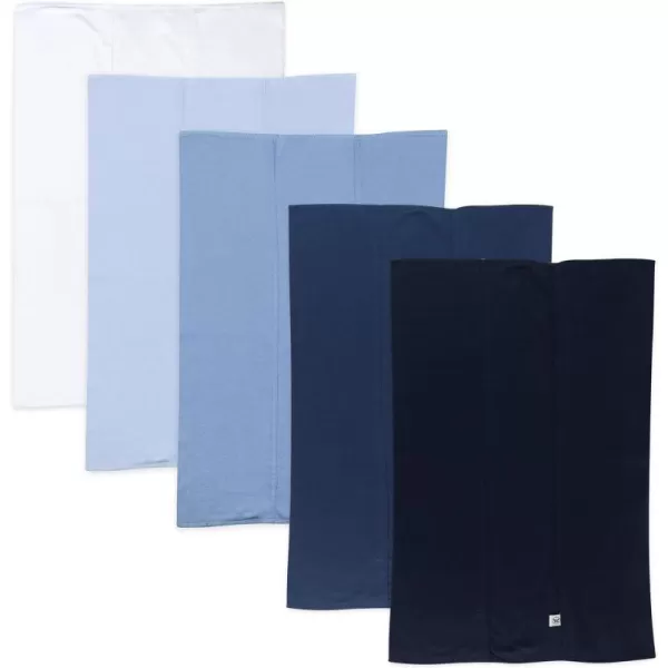 Honest Baby Baby Organic Cotton Knit Burp Cloths Multipack Painted Buffalo Navy Blue One Size5pack Ombre Blues One Size