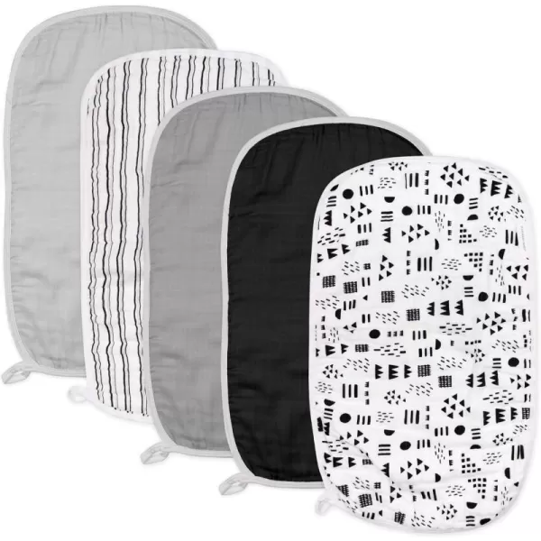 HonestBaby Baby Organic Cotton Multilayer Burp Cloths Multipack Watercolor World One Size USOne Size 5pack Pattern Play