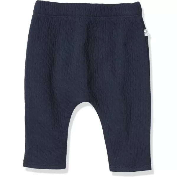 HonestBaby Matelasse Harem Pants Cozy Roomy Fit Pull on Bottoms 100 Organic Cotton for Infant Baby Boys Girls UnisexDark Navy