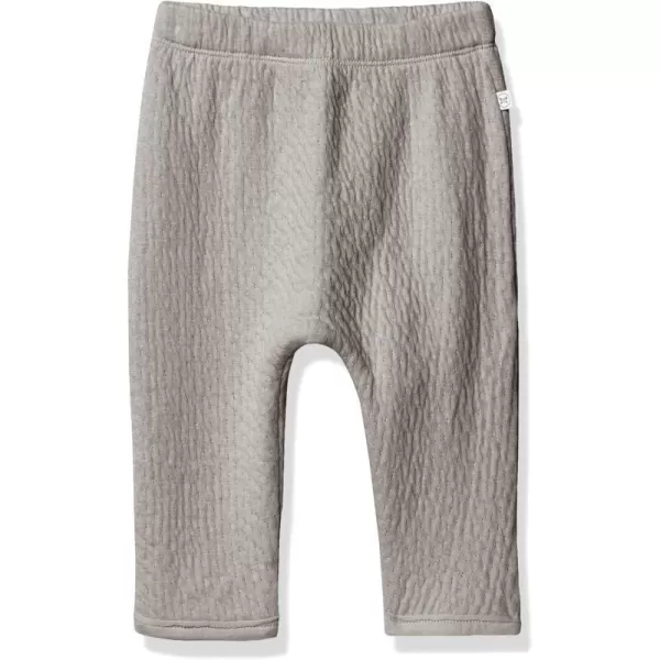 HonestBaby Matelasse Harem Pants Cozy Roomy Fit Pull on Bottoms 100 Organic Cotton for Infant Baby Boys Girls UnisexGray Heather