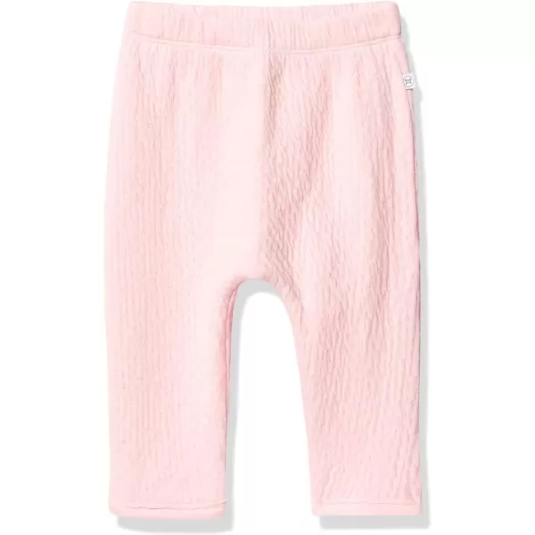 HonestBaby Matelasse Harem Pants Cozy Roomy Fit Pull on Bottoms 100 Organic Cotton for Infant Baby Boys Girls UnisexPink