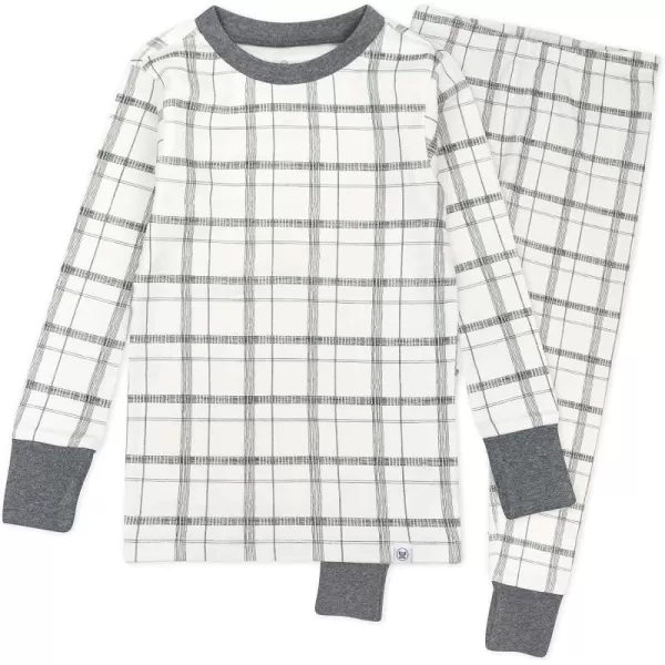 Hand Drawn Plaid Snow White/Navy