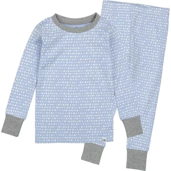 HonestBaby Multipack 2Piece Pajamas Sleepwear Pjs 100 Organic Cotton for Infant Baby Toddler Boys Unisex LegacyKentucky Blue Linear Dot