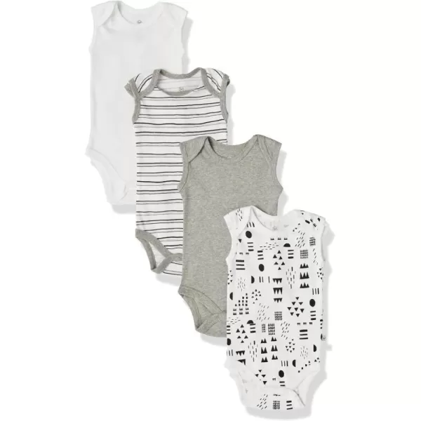 HonestBaby Multipack Sleeveless and Cami Bodysuits OnePiece 100 Organic Cotton for Infant Baby Boys Girls Unisex4 Pattern Play