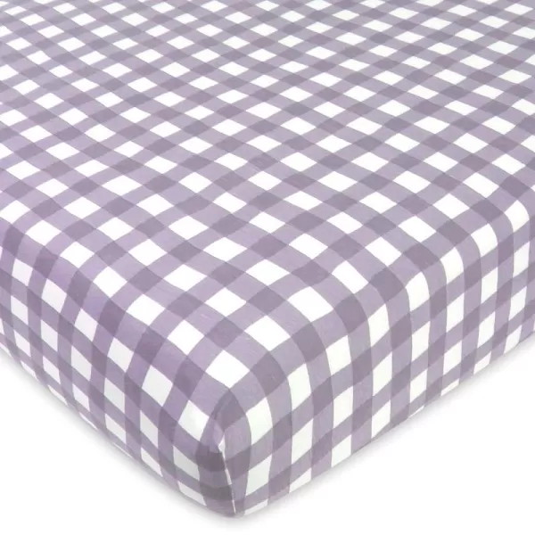 HonestBaby Organic Cotton Fitted Crib Sheet Pattern Play Gray Heather One SizePainted Buffalo Check Purple One Size