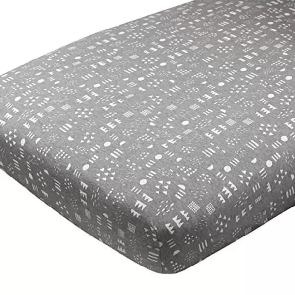 HonestBaby Organic Cotton Fitted Crib Sheet Pattern Play Gray Heather One SizePattern Play Gray Heather One Size
