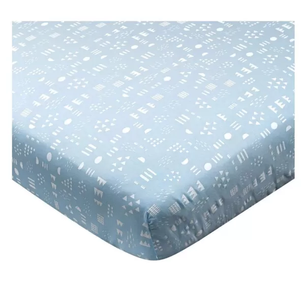 HonestBaby Organic Cotton Fitted Crib Sheet Pattern Play Gray Heather One SizePattern Play Light Blue One Size