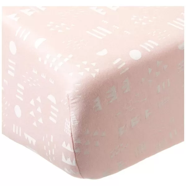 HonestBaby Organic Cotton Fitted Crib Sheet Pattern Play Gray Heather One SizePattern Play Pink One Size