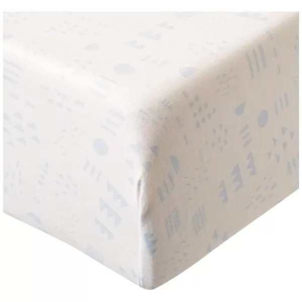 HonestBaby Organic Cotton Fitted Crib Sheet Pattern Play Gray Heather One SizePattern Play WhiteLight Blue One Size