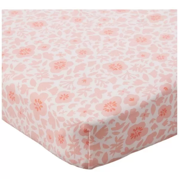 HonestBaby Organic Cotton Fitted Crib Sheet Pattern Play Gray Heather One SizePeach Skin Papercut Floral One Size