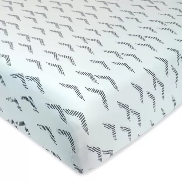 HonestBaby Organic Cotton Fitted Crib Sheet Pattern Play Gray Heather One SizePyramids Whispering Blue One Size