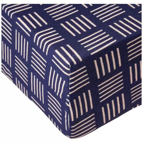 HonestBaby Organic Cotton Fitted Crib Sheet Pattern Play Gray Heather One SizeSketchy Square Dark Navy One Size