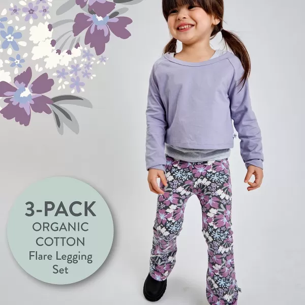 HonestBaby Fashion Outfit Sets Tops and Bottoms 100 Organic Cotton for Baby and Toddler Girls2 Jumbo Floral Dustypurple