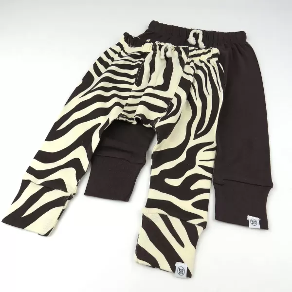 HonestBaby Multipack Honest Pants Joggers Pull on Organic Cotton for Infant Baby and Toddler Boys Girls Unisex Legacy2pack Brown Zebra