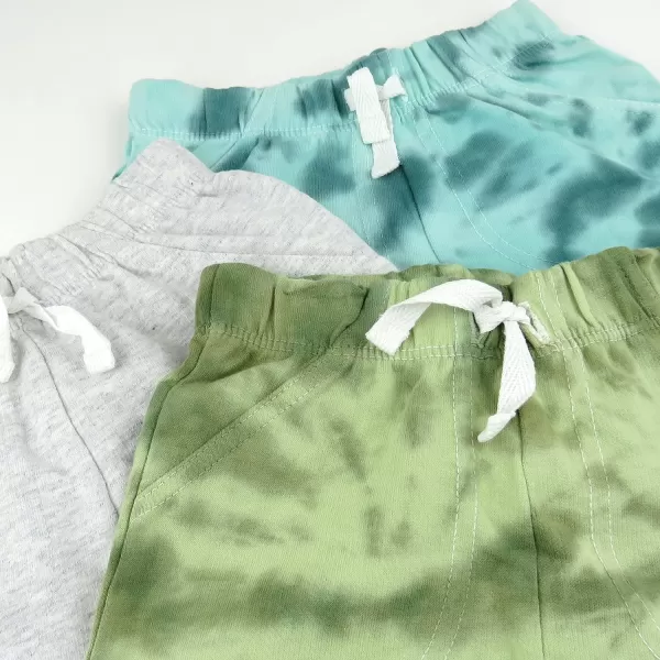 HonestBaby Multipack Shorts 100 Organic Cotton for Infant Baby Toddler Boys Girls Unisex Legacy3pack Teal Tie Dye