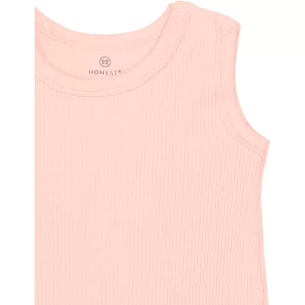 HonestBaby Organic Cotton Chunky Rib Sleeveless Romper LegacyPeach Skin