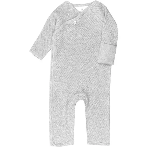 HonestBaby Baby Romper Sets OnePiece Jumpsuit Organic Cotton Light Gray Heather Kimono Coverall 36 MonthsHonestBaby Baby Romper Sets OnePiece Jumpsuit Organic Cotton Light Gray Heather Kimono Coverall 36 Months