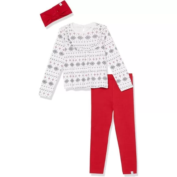 HonestBaby Fashion Outfit Sets Tops and Bottoms 100 Organic Cotton for Baby and Toddler Girls3 Fair Isle Ivory Set