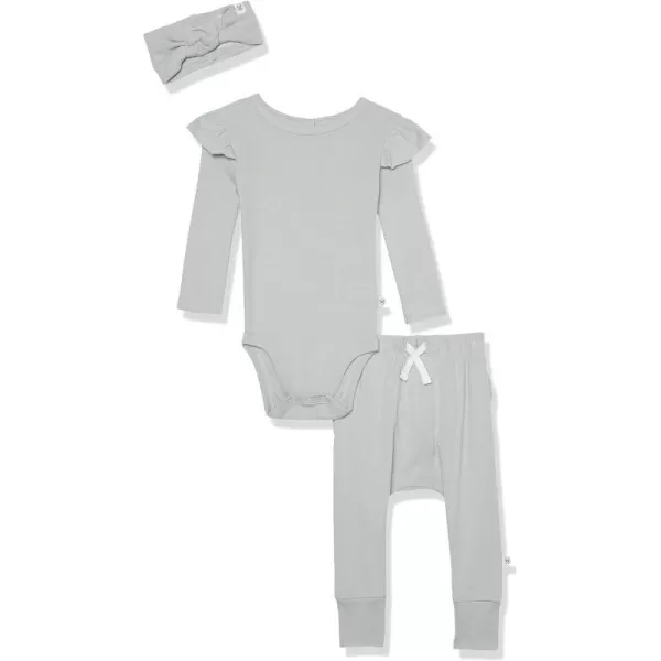 HonestBaby Fashion Outfit Sets Tops and Bottoms 100 Organic Cotton for Baby and Toddler Girls3 Grey