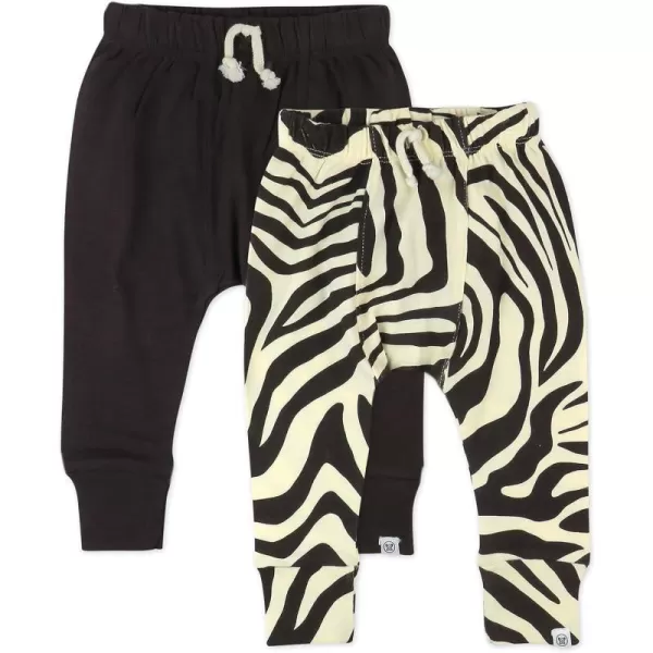 HonestBaby Multipack Honest Pants Joggers Pull on Organic Cotton for Infant Baby and Toddler Boys Girls Unisex Legacy2pack Brown Zebra