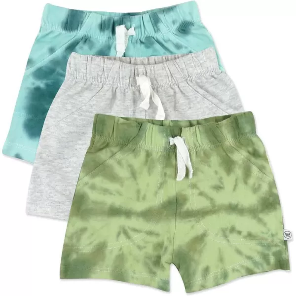HonestBaby Multipack Shorts 100 Organic Cotton for Infant Baby Toddler Boys Girls Unisex Legacy3pack Teal Tie Dye