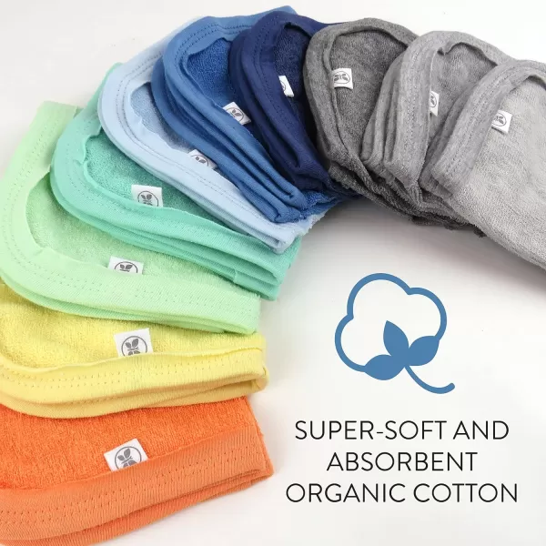HonestBaby 10Pack Organic Cotton BabyTerry Wash Cloths Rainbow Pinks One SizeOne Size 10pack Rainbow Blues