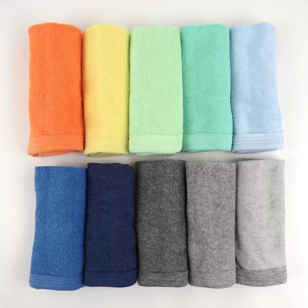 HonestBaby 10Pack Organic Cotton BabyTerry Wash Cloths Rainbow Pinks One SizeOne Size 10pack Rainbow Blues